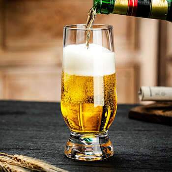 Yusenyi high-end turquoise crystal glass beer mug, home craft wheat beer mug, wine set, 2 pieces, turquoise beer mug 370ml