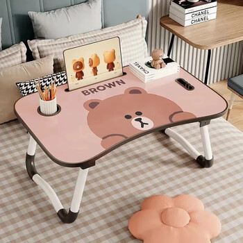 Zhuobo bed computer table folding table bed table desk student dormitory study table cz08 round leg card slot cup holder