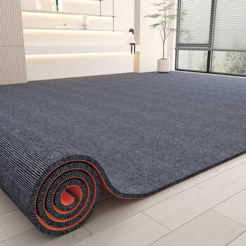 Xinjinngle carpet, large area full floor mat for bedroom, cuttable, fully waterproof, non-slip, living room, home floor, soundproofing and thickened, gray single stripe-tpe 300cm*300cm