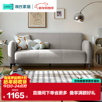 Lin's home italian internet celebrity technology fabric sofa living room small apartment double sofa bs102 light gray three persons