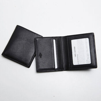 Original men's and women's short small wallet vertical style genuine leather mini wallet men's youth ultra small wallet soft black natural pattern vertical style