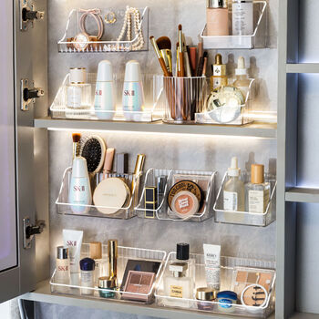 Fantasy bathroom mirror cabinet storage box wall-mounted bathroom cabinet washbasin oblique storage rack supplement box + large size