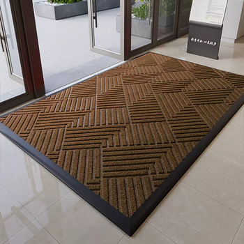 Yusenyi commercial floor mat dirty customized logo hotel business supermarket company entrance door carpet door non-slip resistance tide coffee color 60 200cm