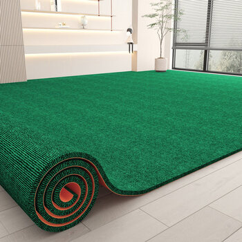 Jun yuexi soundproof carpet, whole house floor mat, large area, waterproof and non-slip, living room, bedroom, home floor plus dark green single stripe-tpe 160cm*230cm