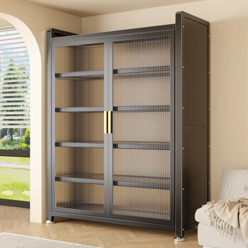 Moji shelf floor-standing integrated wall-mounted sun-proof, moisture-proof and waterproof storage cabinet multi-layer integrated wall-mounted storage cabinet 2026 new large capacity-grey three-layer length 60 width 42 height 85.5-dust and sun protection