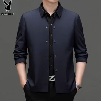 Playboy (playboy) middle-aged men's executive jacket spring and autumn new cadre clothes business lapel jacket casual jacket dad wear navy blue xl 180 (140-155 pounds)
