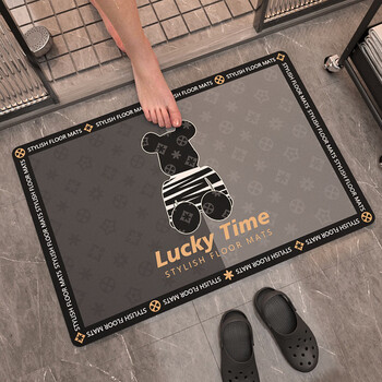 Yong huan quick-drying floor mats bathroom toilet door water-absorbent anti-slip bathroom floor mats bathtub anti-slip mat new style doll bear 01 40 60 cm