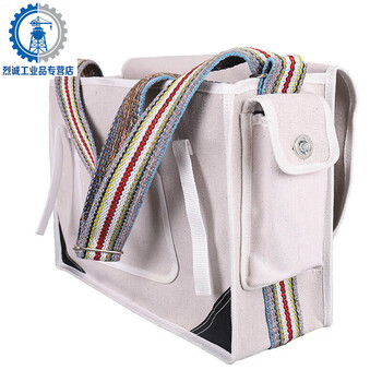 Electrician's bag thickened canvas large and small multi-functional hardware tool bag wear-resistant repair bag white military green barrel bag iron base height 30 width 30 upgraded version