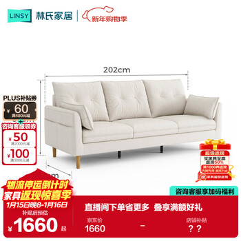 Lin's home simple style small apartment imitation cotton and linen fabric sofa bs806