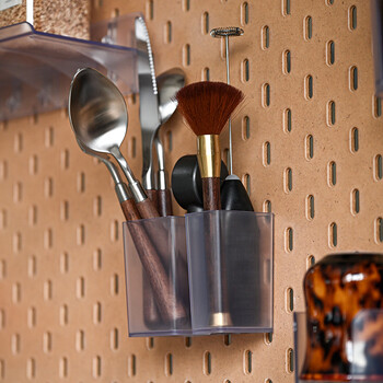 Yusenyi xianka yueyan hole board accessories cutlery, spoon, brush, measuring bean spoon, stirrer, milk stick storage box 1077 knife and fork box (transparent black)