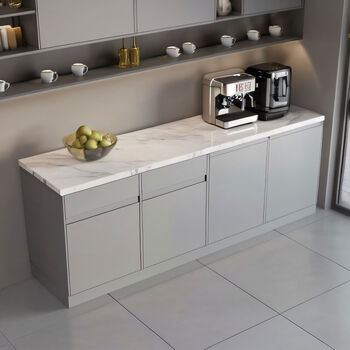 Pupanchu dining table bar office company pantry cabinet cutting sink water bar kitchen overall cabinet customization 180x60x90cm light gray installation-free 24 doors