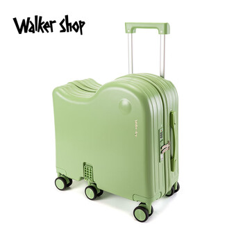 Walker shop children's luggage boys and girls cycling trolley case folding pedal 2026 new boarding suitcase fruit green 20 inch