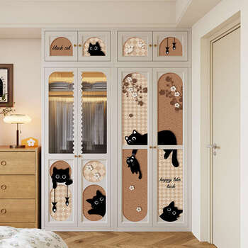 Yusenyi metal wardrobe stainless carbon home bedroom retro small apartment wardrobe meow time 1.8mx0.8mx0.5m model a double door