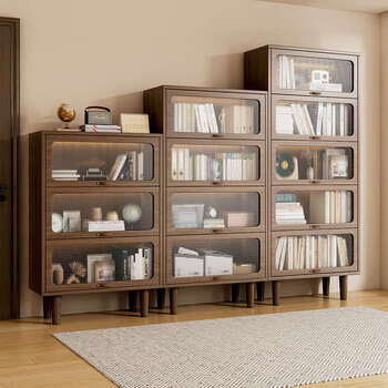 Fantasy bookcase door display cabinet bookcase with door storage cabinet living room floor-standing storage cabinet customized size please contact customer service