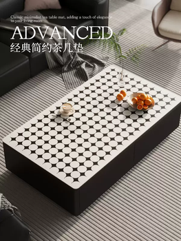 Yusenyi coffee table table mat living room light luxury high-end tv cabinet tablecloth waterproof and oil-proof sideboard mat countertop 289 cream cake tx 50x120cm