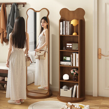 Millennium washington bear rotating dressing mirror full-length floor mirror home magazine bookshelf rotating storage fitting mirror 170*43 hu