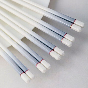 He jiagong five pairs of ten pairs of ceramic chopsticks for household use, high temperature resistance and non-mold fast porcelain chopsticks jingdezhen 5 pairs of gradient gray
