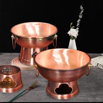 Tuojin japan imported high-quality pure copper hot pot maocai copper pot environmentally friendly oil pot thickened copper pot spicy hot pot sesame paste copper maocai pot 20cm