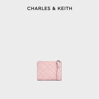 Charleskeith25 autumn new style ck610681212 braided short wallet card bag coin purse cottoncandypink marshmallow powder