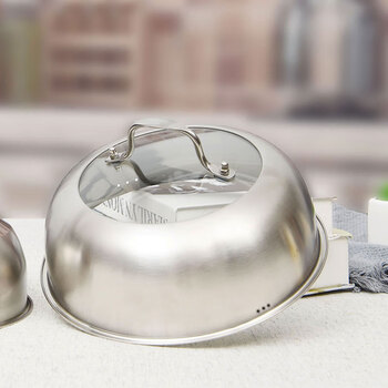 Fantasy stainless steel steamer lid visual pot lid universal thickened steamer wok lid 24 26 28 30cm 28.7cm steamer lid (stainless steel handle)