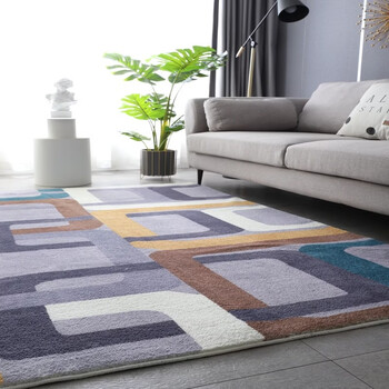 Fantasy new imitation cashmere nordic light luxury high-end carpet sofa coffee table mat living room bedroom bedside home floor mat imitation cashmere molan 21 80x120 cm encrypted version