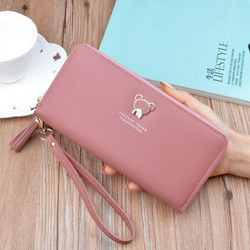 Ye yu small wallet women's short style student korean version cute zipper 2019 new women's coin purse mini bag short style dark pink