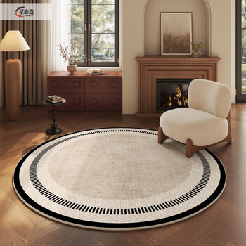 Xinjinngle rocking chair floor mat light luxury style round carpet living room 2025 new medieval style washable and wipeable home sofa special jingshu-25607 more styles and sizes | customized consultation customer service