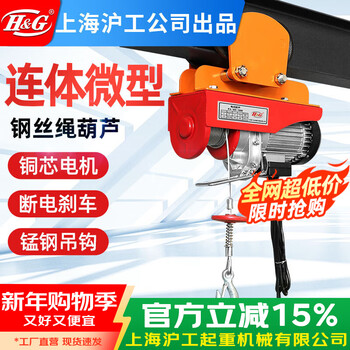 H&g shanghai hugong company conjoined hoist electric hoist 220v winch small crane 1 ton with 4-wheel sports car pa800 conjoined 12 meters with 1 ton 4-wheel sports car