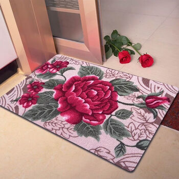 Yong huan customizable floor mat door mat entry door mat kitchen door carpet bathroom water-absorbent non-slip mat peony blossom 40cmx60cm (single)