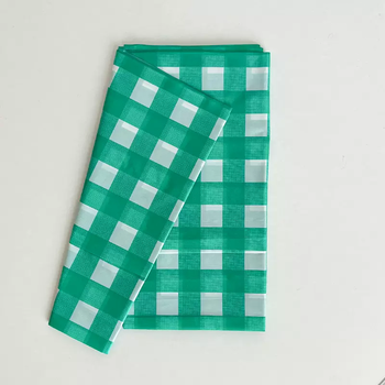 Yusenyi classroom graduation children's birthday party supplies dessert table disposable tablecloth rectangular decoration table cloth green plaid 137x183cm