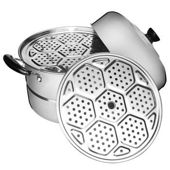 Tuojin german stainless steel steamer household small and large soup pot one layer single layer double bottom double layer thickened and deepened for gas stove with double bottom double layer 30cm