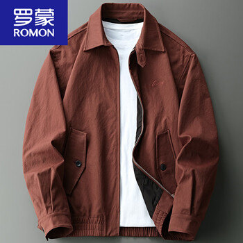 Romon spring and autumn retro american harrington jacket men's handsome versatile loose commuting business casual jacket red v-3146 casual jacket m 105-128 jin