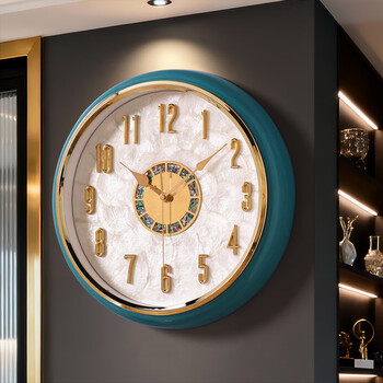 Zunair modern light luxury shell wall clock living room decoration silent clock watch high-end internet celebrity home wall hanging high-end atmosphere retro aluminum surface model