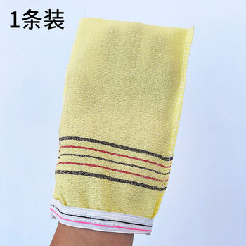 Shantou lincun single-layer double-sided thick gauze bathing gloves with strong mud removal for home men and women sauna, single-layer thick brush, 1 pack, double yellow mud rub