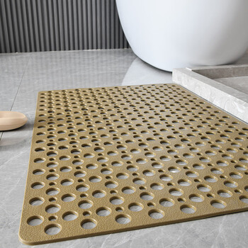 Fantasy large hollow mesh bathroom non-slip mat water-proof elderly anti-fall floor mat bath bathroom shower bath mat brown 70x70cm