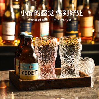 Yusenyi high-quality beer mug set for home high-end craft beer mug glass high temperature 2-piece beer mug + small glass tray