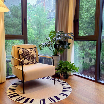 Fantasy round carpet chair floor mat swivel chair piano chair mat soundproof cloakroom dressing table bedroom sofa coffee table blanket arbor+round+chair carpet 120cm diameter high-definition 4-proof belgian velvet