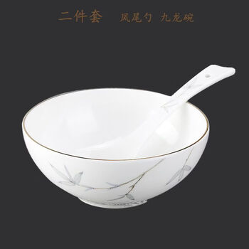 Fantasy hotel tableware four-piece home set bone china tableware club high-end hotel tableware set complete set of dishes and plates two-piece set