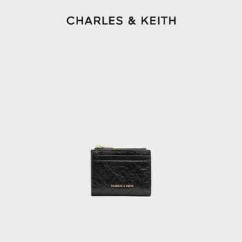 Carnegie&keith26 spring new women's diamond short wallet coin purse card holder black black