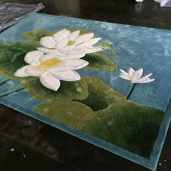 Yusenyi handmade carpet chinese classical light luxury short hair living room coffee table bedroom study room model room peony peacock wool 4 1 pieces