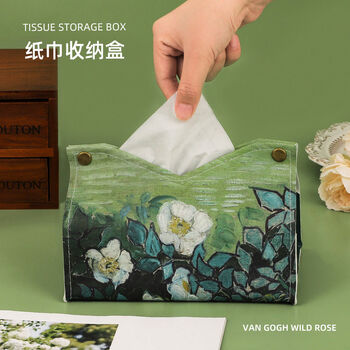 Fantasy oil painting tissue box living room car tissue box wind paper tissue box leather napkin cat sofa leather tissue box
