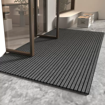 Yusenyi hotel entrance welcome carpet commercial outdoor door mat hotel outdoor non-slip floor mat water-absorbent entrance door mat gray stripe (borderless style) 100120 pieces 100120 cm