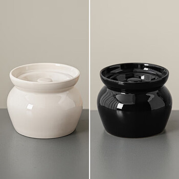 Tuojin crock pot simmering pot small stew pot household soup pot ceramic pot old-fashioned open flame water-proof stew pot small pot stew pot 450 small pot stew pot (white-black) - 2 pieces 450ml
