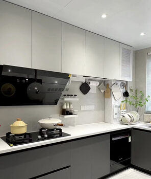 All-aluminum kitchen integrated cabinet custom home corner stainless steel basket drawer type stove integrated multi-function 18mm honeycomb panel door