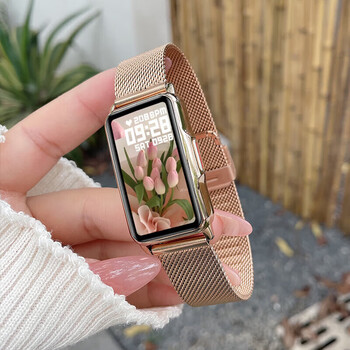 Huimingpin smart watch bracelet student simple temperament sports multi-functional heart rate measurement running step counting female electronic watch gold + mesh steel band full touch screen - custom wallpaper - incoming call reminder, etc.