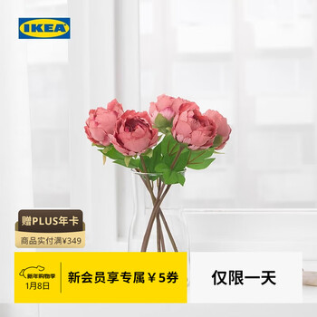 Ikea (ikea) smycka artificial flower carnation white nordic artificial flower bouquet decoration decorative flower dark pink peony 30cm