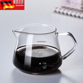 Tuojin hand-brewed coffee sharing pot household high borosilicate heat-resistant explosion-proof glass drip filter sharing pot hand-brewed coffee pot thickened version 400 ml hand-brewed coffee pot with scale