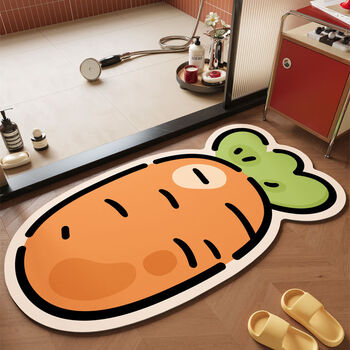 Fantasy bathroom floor mat, toilet door absorbent foot mat, bathroom mat, sink carpet, diatom mud + starry apple shaped 80x120cm, environmentally friendly and odor-free