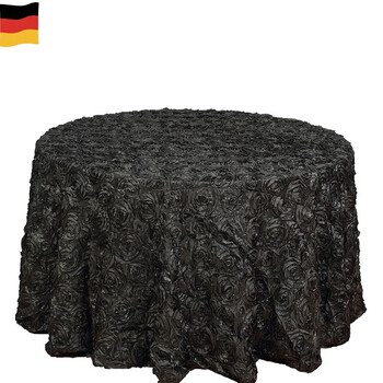 Miaopule wholesale cross-border 120inch hotel party round tablecloth embroidered satin tablecloth table skirt wedding table plate flower dark gray 90*156inch/228*396cm