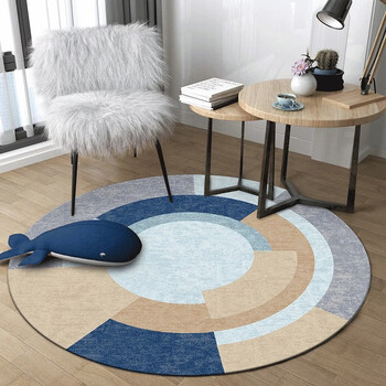 Fantasy style round carpet bedroom bedside floor mat washable computer chair swivel chair mat modern minimalist design simple 18 80cm diameter (washable)